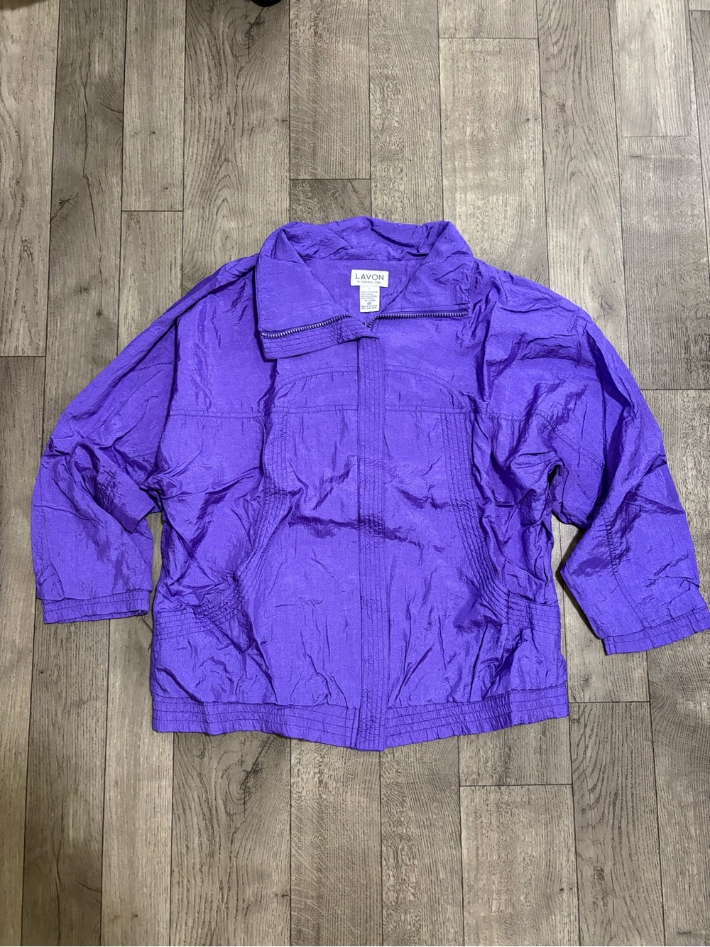 Vintage Lavon Metallic Purple Women's 3/4 Sleeve Puffer Jacket